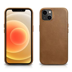 iCarer Leather Oil Wax futrola presvučena prirodnom kožom za iPhone 13 mini (kompatibilna s MagSafeom)