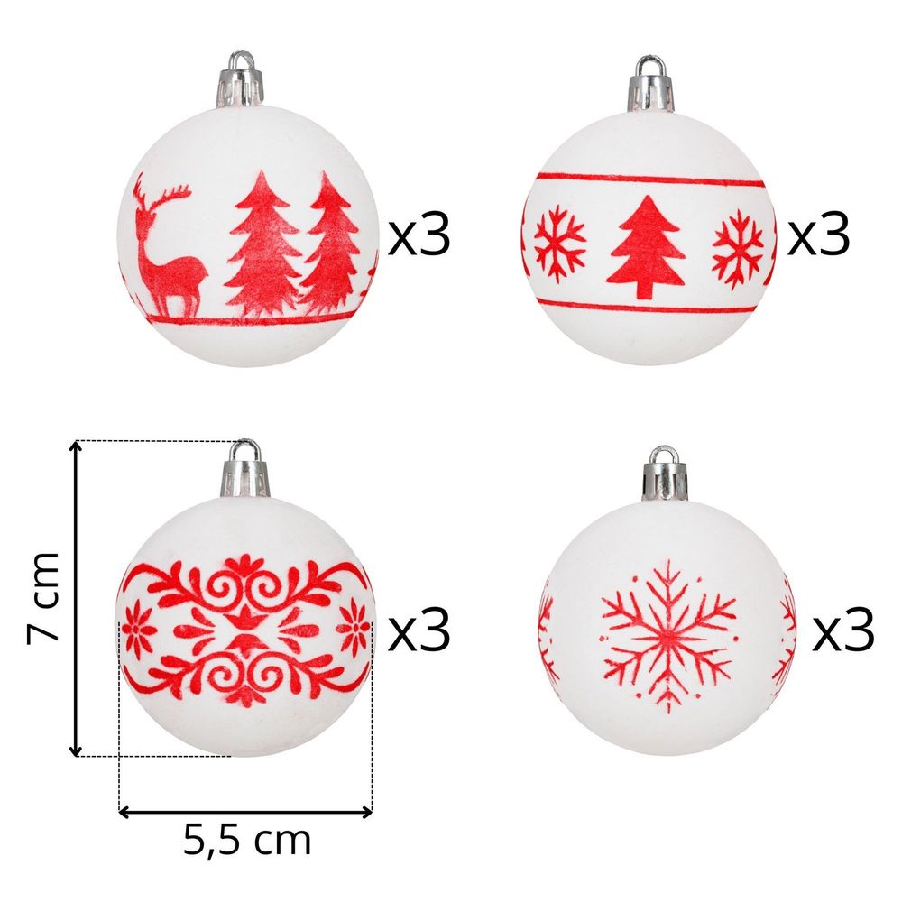 Ca1541 set božićnih kuglica 6 cm 12 kom. slika 11