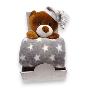 BBO Set Igračka + Ćebence Sleeping Bear (B200003) - Grey 100x75cm