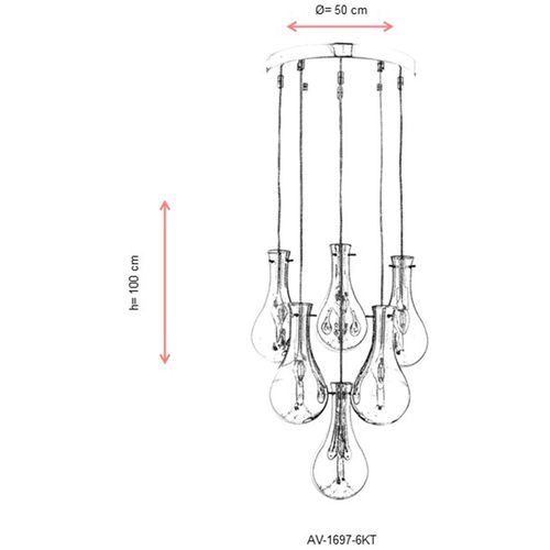 AV-1697-6KT Chrome Chandelier slika 3