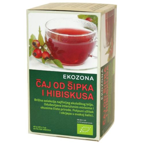 Ekozona čaj šipak s hibiskusom 40g (20x2g) slika 1