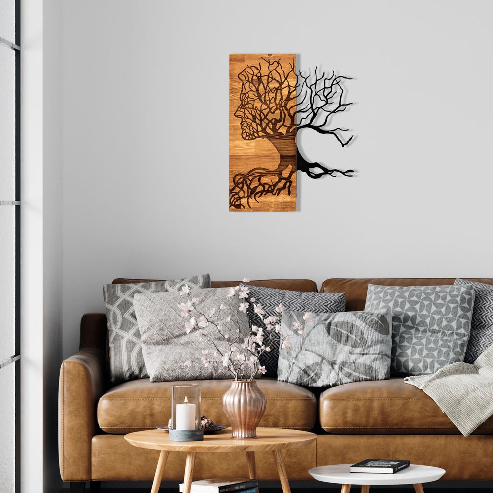 Dekorativni Drveni Zidni Ukras Muaz Black Walnut slika 3
