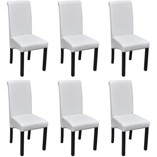 Blagovaonske stolice od umjetne kože 6 kom bijele slika 7