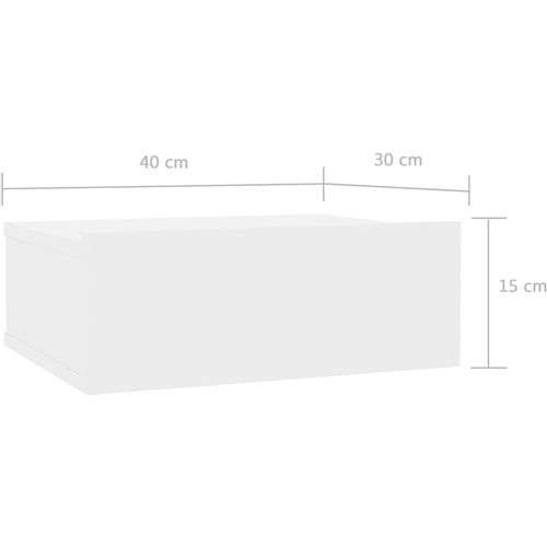 Viseći noćni ormarić visoki sjaj bijeli 40x30x15 cm od iverice slika 9