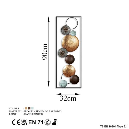 Wallity Teksturisani - Dekorativni Metalni Zidni Ukras u 7 Boja slika 7