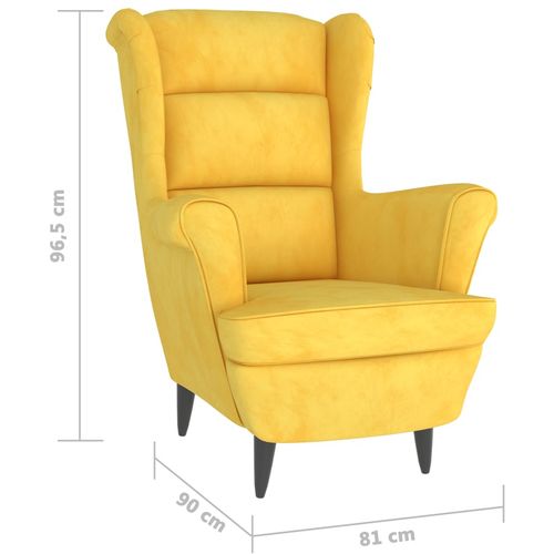 Fotelja od baršuna boja senfa slika 12