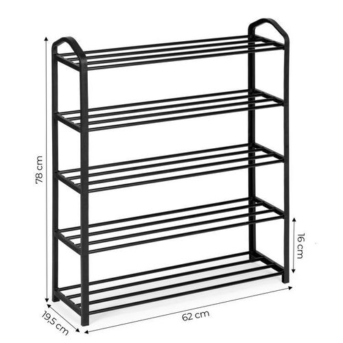 ModernHome Polica za obuću metal 5 XJ53K BLACK slika 4