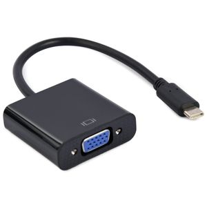 Gembird A-CM-VGAF-01 VIDEO Adapter USB-C to VGA HD15, M/F, Cable 15cm, Black, Blister
