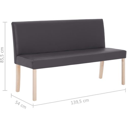 Klupa od umjetne kože 139,5 cm siva slika 27