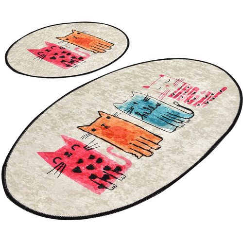 Baby Cats Multicolor Bathmat Set (2 Pieces) slika 2