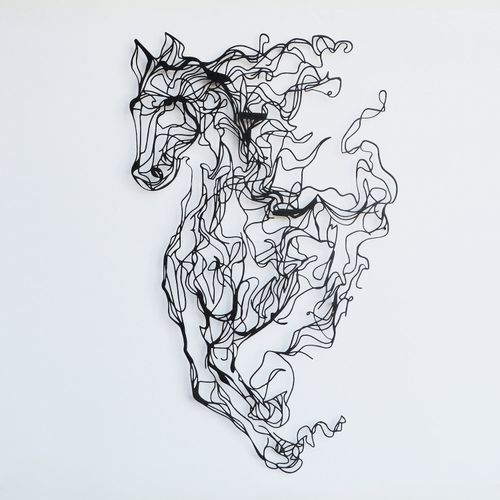 Wallity Metalna zidna dekoracija Metal Horse Line Art - APT724 slika 4