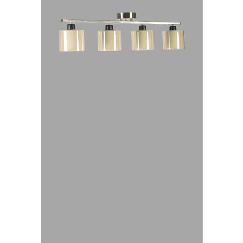 Yeni Nomi 4 Lü Mat Krom Bal Camlı Avize Matte Chrome Amber Chandelier slika 4