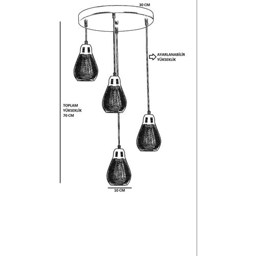 Ampül 8718-4 Black Chandelier slika 3