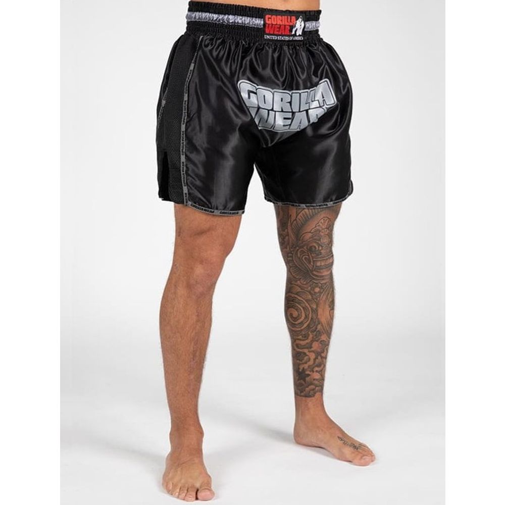 Gorilla Wear PIRU Muay Thai Šorc, Crni slika 3
