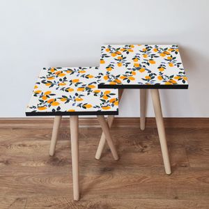 Nesting stolovi 2Shp158 - (2 komada) - boje: bijela, narandžasta, zelena