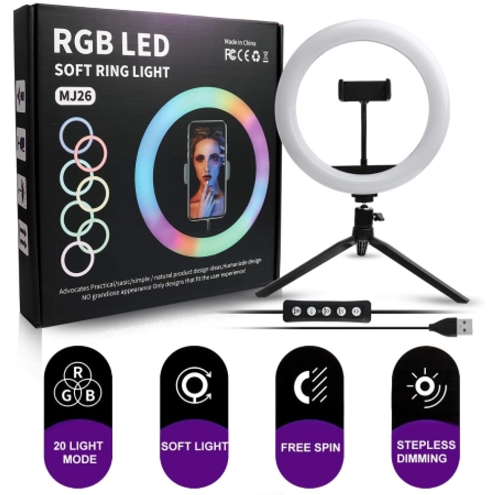 LED Ring Lamp 12" RGB with stand slika 4