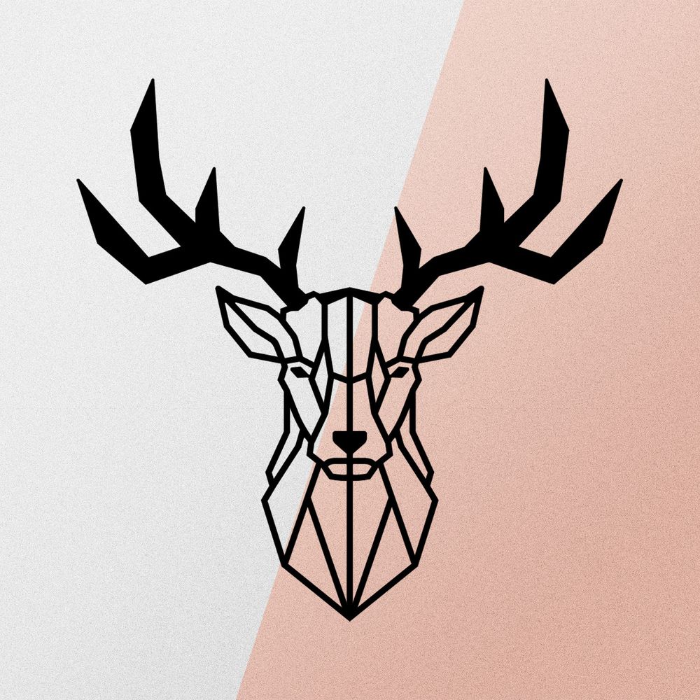 Deer2 Metalni Ukras - Crni Dekorativni Metalni Zidni Dodatak slika 5