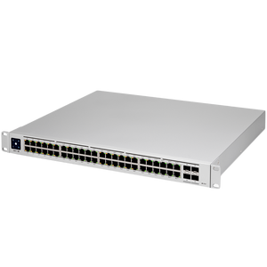 Ubiquiti Layer 3 switch with (48) GbE RJ45 ports and (4) 10G SFP+ ports.