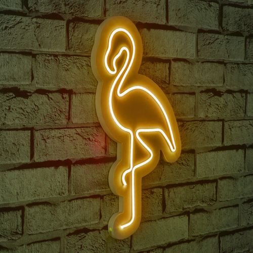 Wallity Ukrasna plastična LED rasvjeta, Flamingo - Yellow slika 10