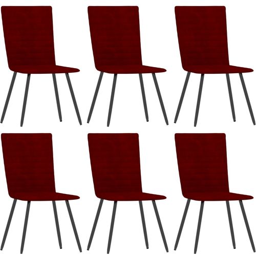 Blagovaonske stolice 6 kom crvena boja vina baršunaste slika 29