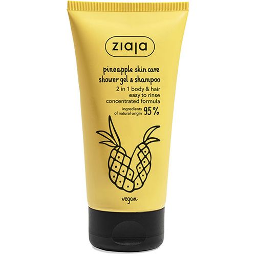 Ziaja 2u1 šampon/gel za tuširanje na bazi ananasa i kofeina 160ml slika 1