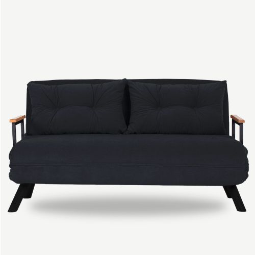 Atelier Del Sofa Sando dvosed - Crni dvosed na razvlačenje slika 2