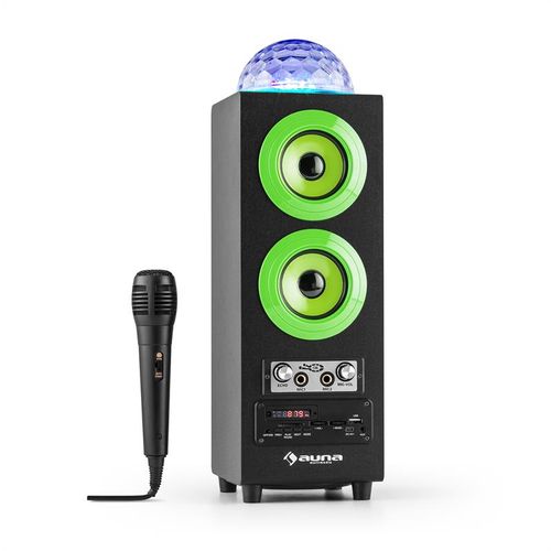 Auna DiskoStar Green, prijenosni Bluetooth zvučnik, USB, baterija, LED, mikrofon slika 1