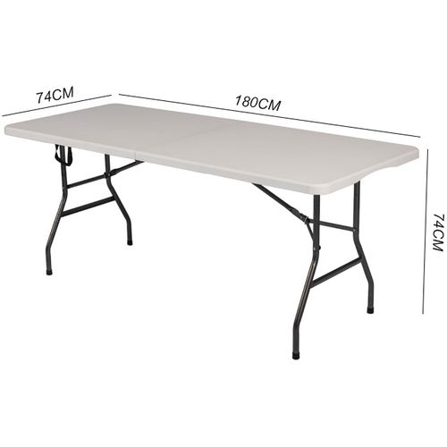 Sklopivi četvrtasti stol (pivski stol) - 180*74*74cm - bijeli - Bez navlake slika 3
