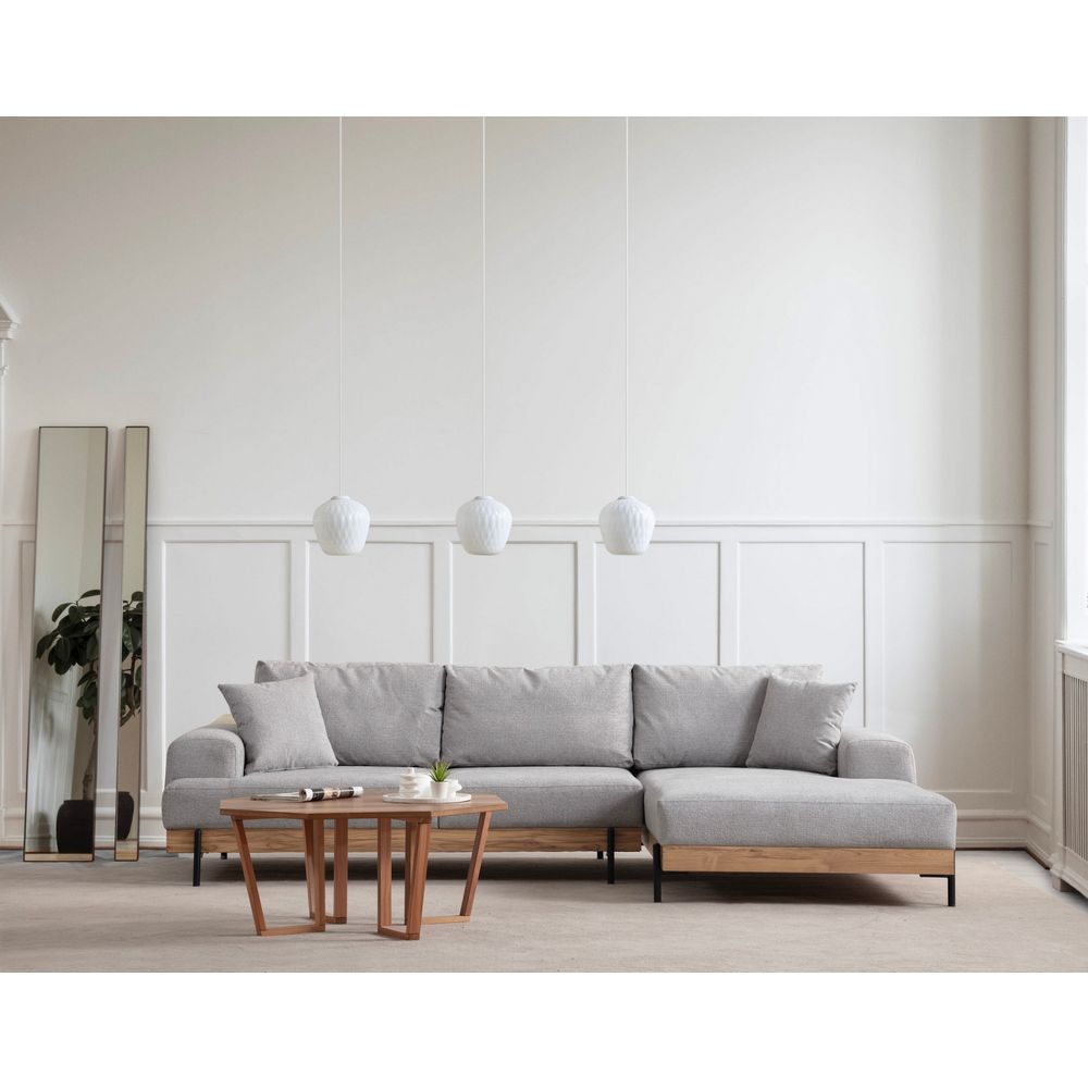 Eti Oak Desni - Sivi Ugaoni Sofa slika 1