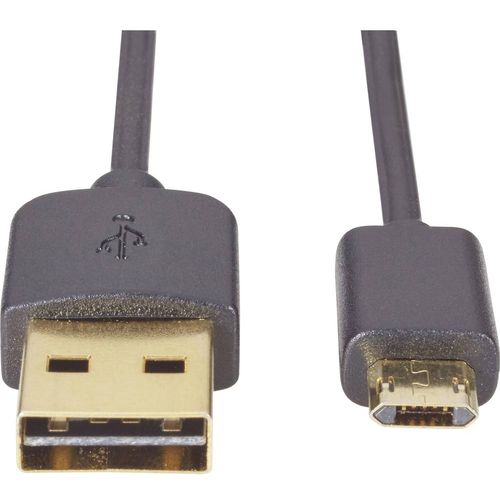 Renkforce USB kabel USB 2.0 USB-A utikač, USB-Micro-B utikač 1.00 m crna utikač primjenjiv s obje strane, pozlaćeni kontakti RF-4139064 slika 5