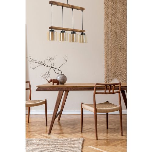 David 4 lü sıralı yanık bal camlı sarkıt Vintage Chandelier slika 1