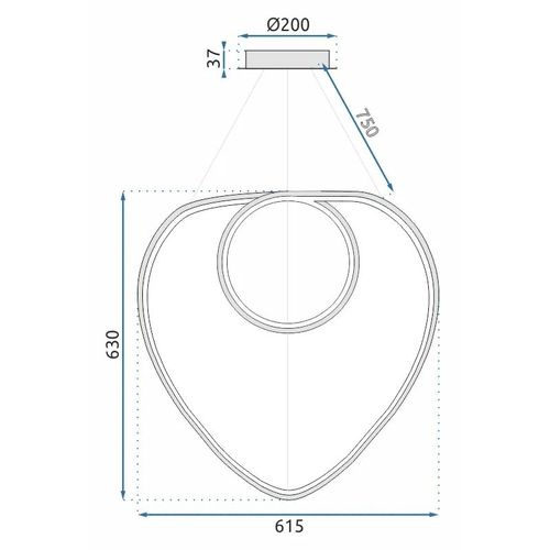 TOOLIGHT Stropna svjetiljka Hanging Loop LED APP797-cp zlatna + daljinski slika 11