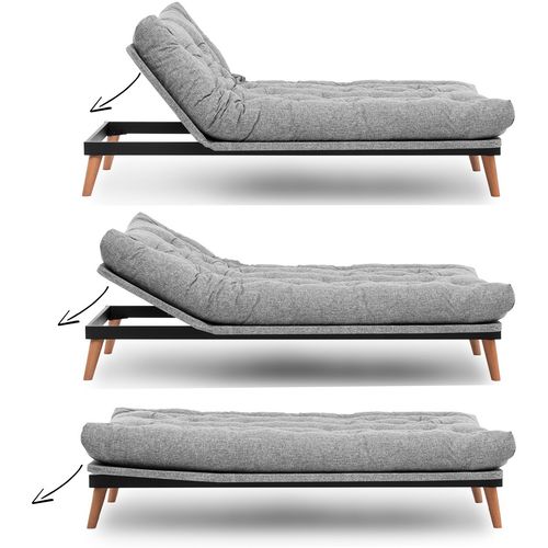 Saki - Light Grey Light Grey 3-Seat Sofa-Bed slika 14