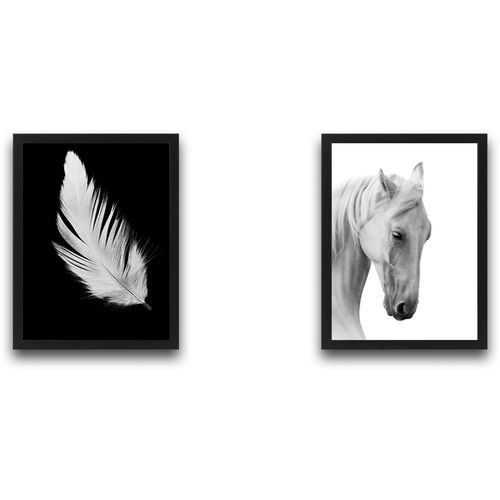 Wallity Uokvirena slika (2 komada), White Feather Horse Set slika 2