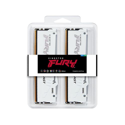 KINGSTON DIMM DDR5 64GB (2x32GB kit) 5600MT/s KF556C36BWEAK2-64 Fury Beast RGB White Expo slika 3