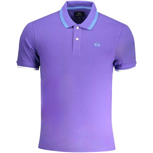 LA MARTINA PURPLE MEN'S SHORT SLEEVED POLO SHIRT slika 1