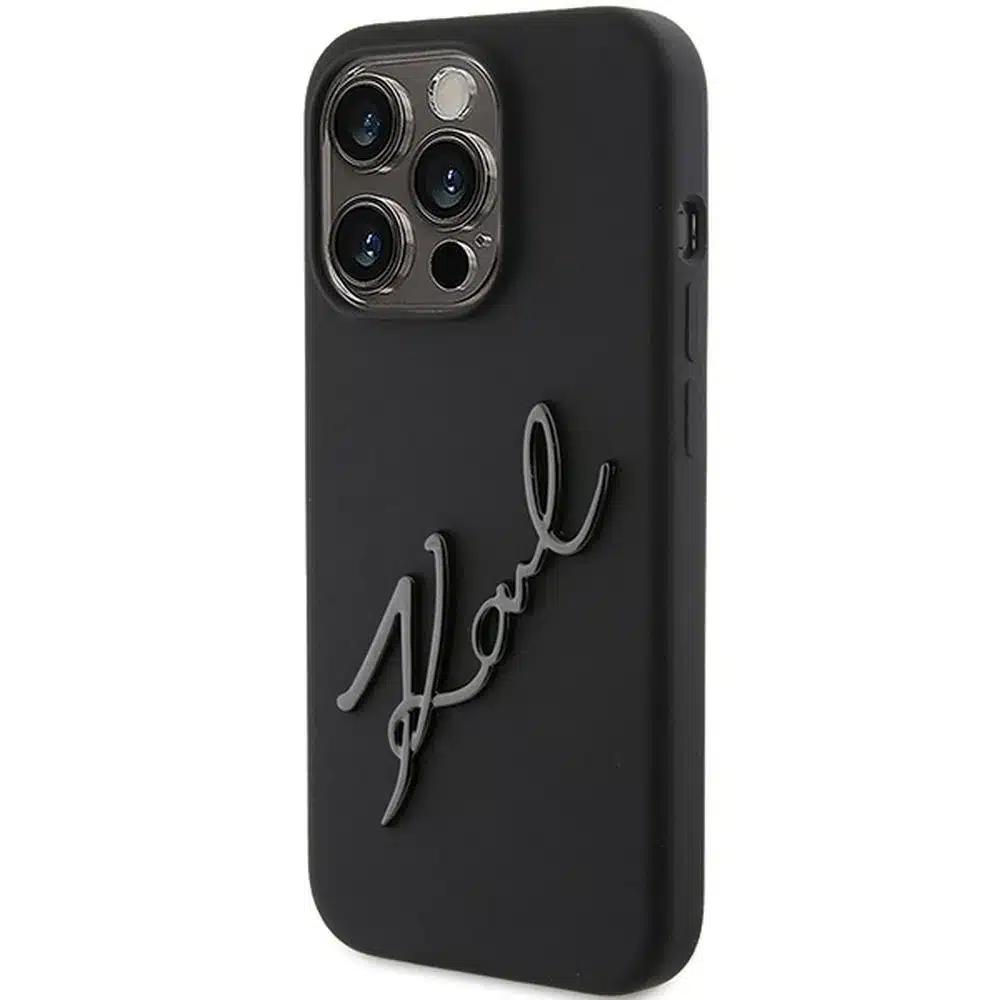 Originalna KARL LAGERFELD Hardcase maskica za iPhone 15 Pro Max (Silikonski Karl Script Logo / crna) slika 7
