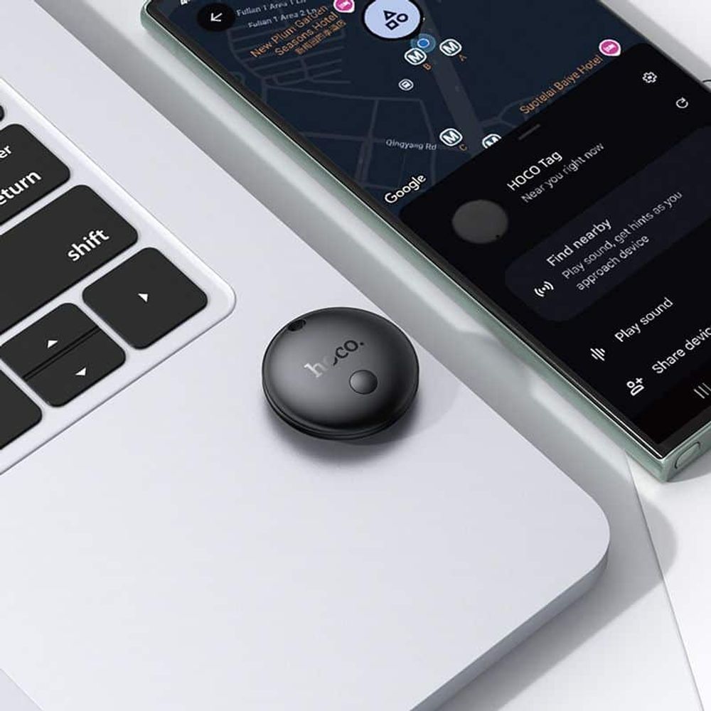 Lokator Hoco E93A kompatibilan s Google Find My Device crni slika 4