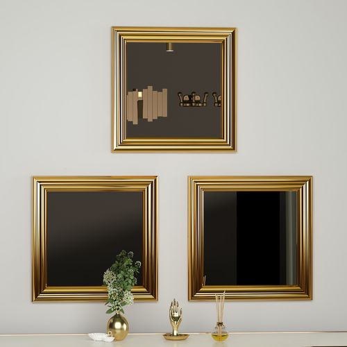 Woody Fashion Set ogledala (3 komada), Zlato, Otto - Gold slika 2