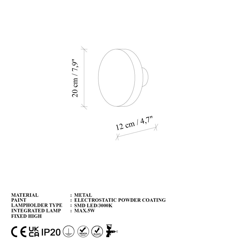 Zidna Lampa Aura - 15520 - L - M, boje: Plava slika 8