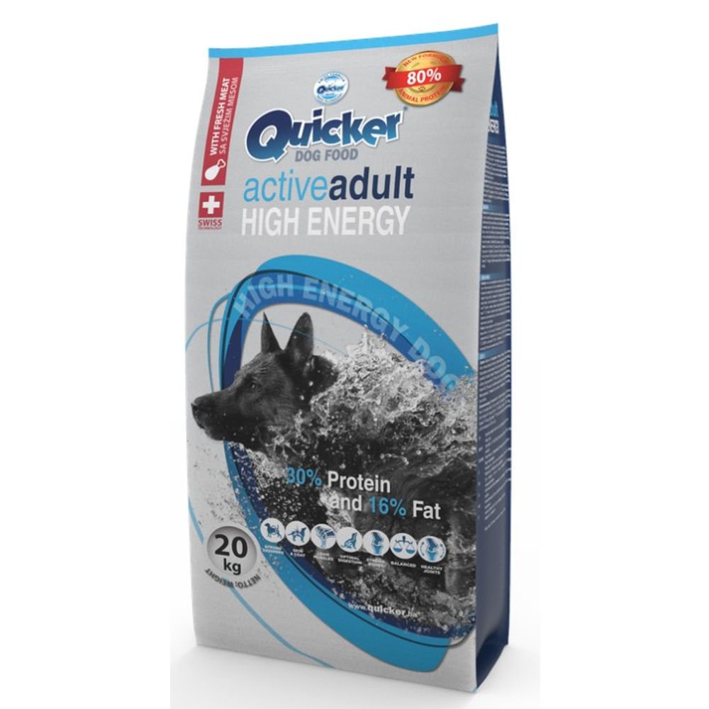 Quicker Premium Adult Active suha hrana za pse High Energy 20kg slika 1