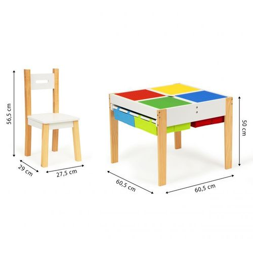 Eco Toys 2u1 drveni rasklopni stol  + 2 stolice  slika 5