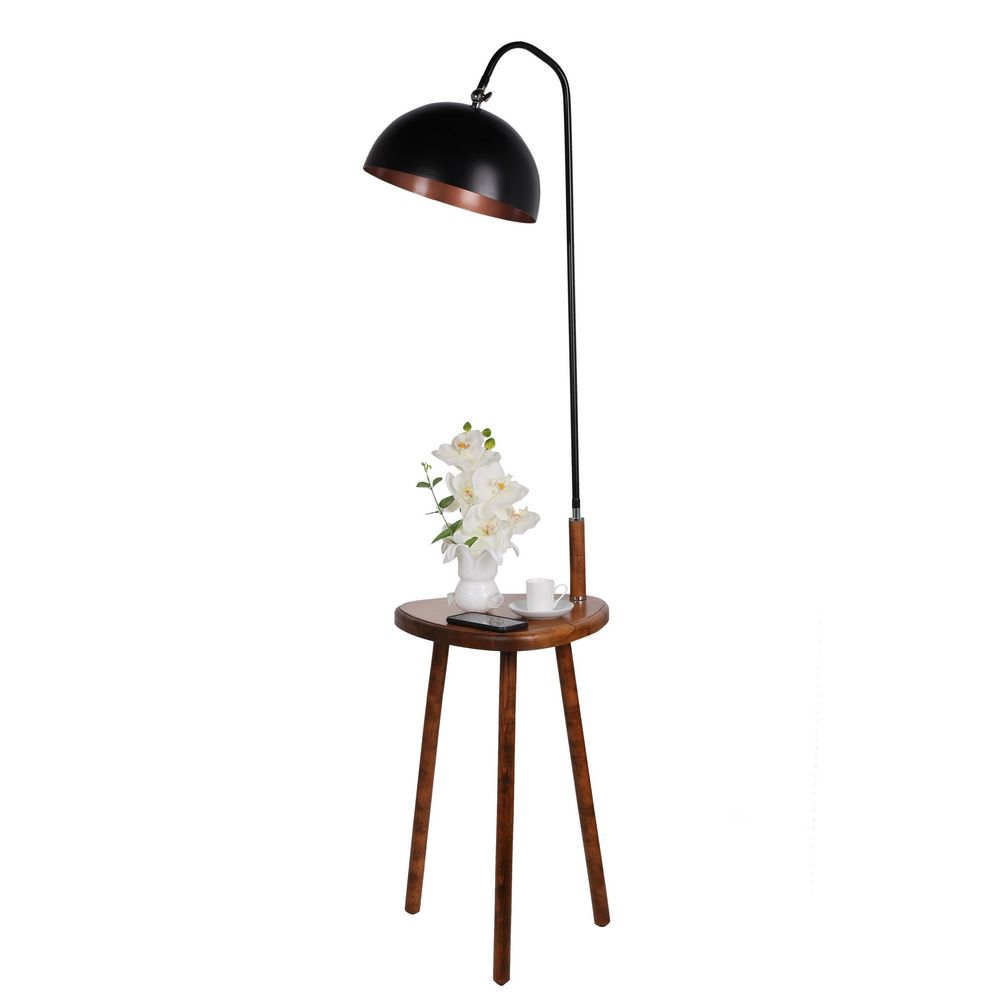 Demet Sehbalı Ahşap Lambader Ceviz Retro 3 Başlıklı slika 2