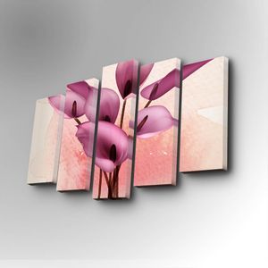 5PUC-010 Multicolor Decorative Canvas Painting (5 Pieces)