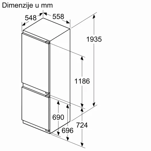 Bosch KIN96VFD0 Ugradni frižider No Frost, Visina 194 cm slika 9