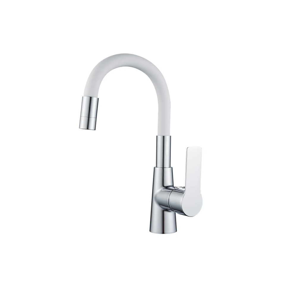 Inter Ceramic slavina za umivaonik alisado + set za ugradnju zinc/mesing kromirana/bijela slika 1