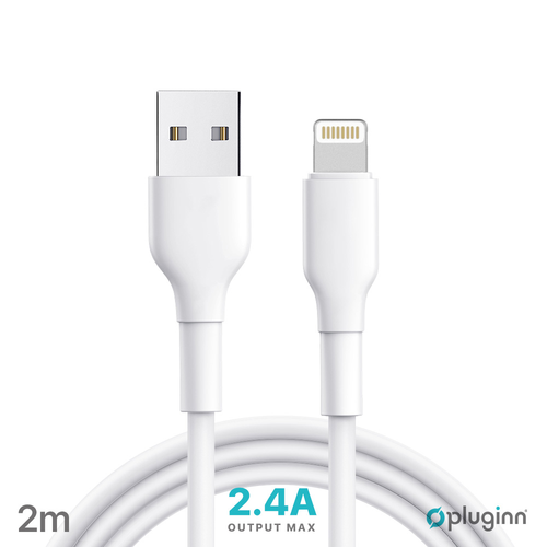 Data Kabl Pluginn PI-AL 2.4A USB na Lightning beli 2m slika 1