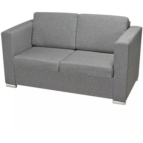 Dvodijelni set sofa od tkanine svijetlosivi slika 16