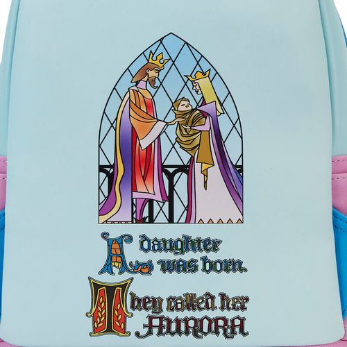 Loungefly Disney Sleeping Beauty Castle Three Good Fairies Stained Glass backpack 26cm slika 5