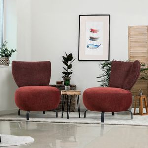 Loly Set - Claret Red Claret Red Wing Chair Set